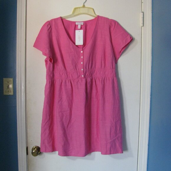 Isabel Dresses & Skirts - Isabel Pink Dress XL NWT $30 Knee Length Textured Cute